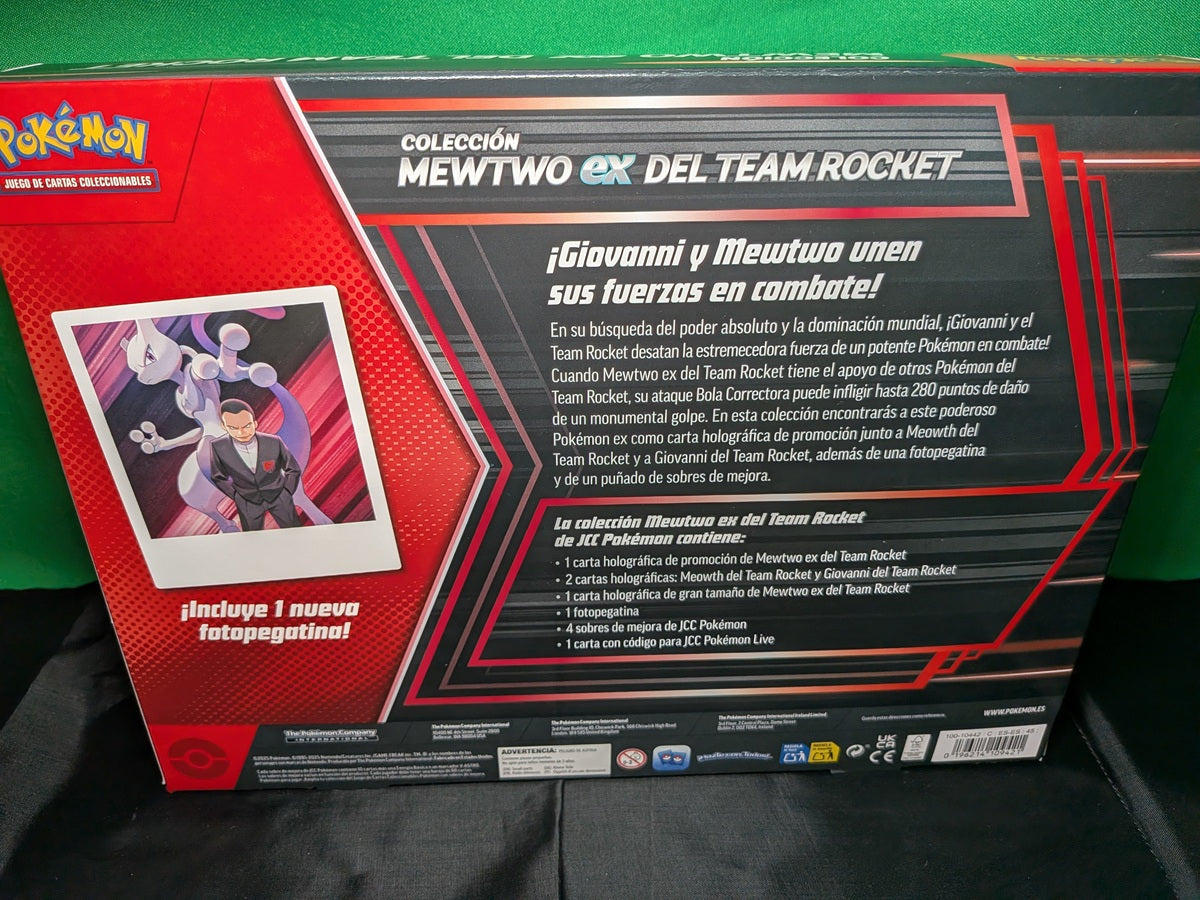 Caja Pokémon TCG Colección Mewtwo EX el Team Rocket - Castellano