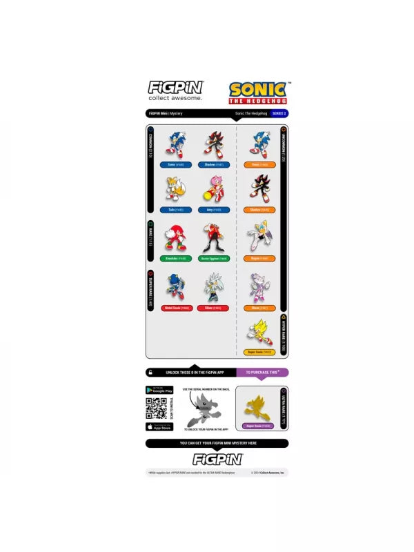 Pines coleccionables Mystery Minis Sonic Series 2 - FigPin - 1 unidad aleatoria