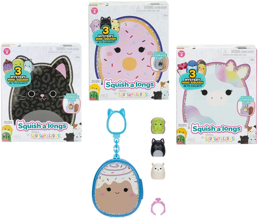Jazwares Llavero Clip-a-longs con 3 figuras Squish-a-long Jazwares