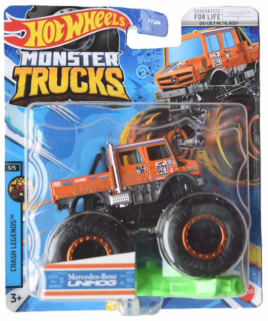 2023 Hot Wheels Monster Truck Mercedes-Benz UNIMOG 1:64 Crash Legends 3/5