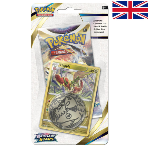 Pokemon Checklane Blister Brilliant Stars Flapple - Cartas en inglés