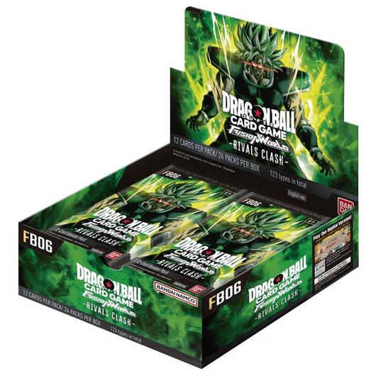 Caja de 24 sobres de cartas TCG Dragon Ball Fusion Rivals Clash - FB06 - Inglés