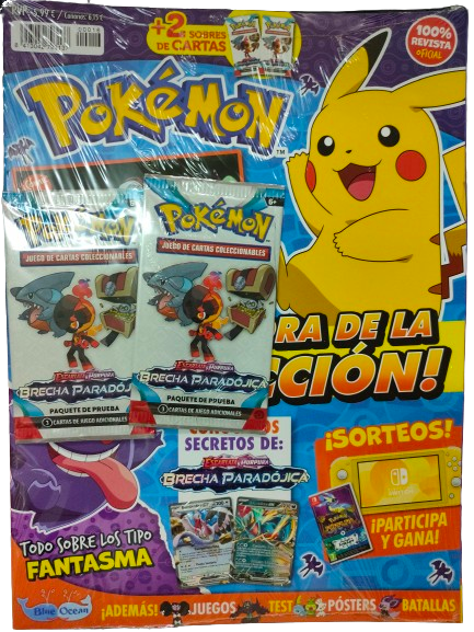 Revista Pokémon número 16 - Con dos sobres de 3 cartas Brecha Paradójica