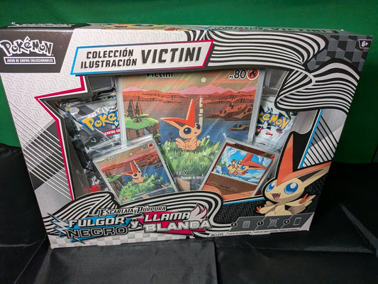 Pokémon TCG - Caja Colección Ilustración Victini Fulgor Negro y Llama Blanca