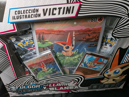 Pokémon TCG - Caja Colección Ilustración Victini Fulgor Negro y Llama Blanca