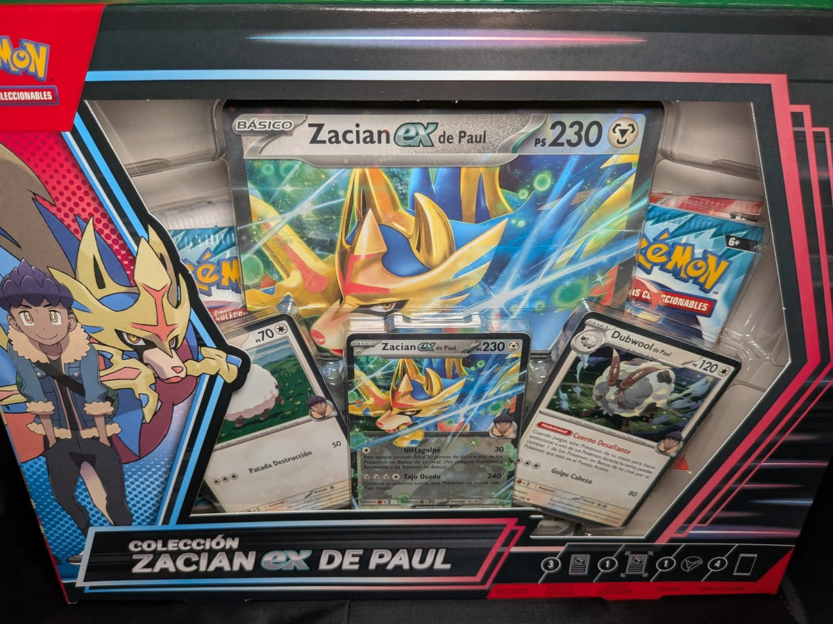 Caja Pokémon TCG Colección Zacian EX de Paul - castellano