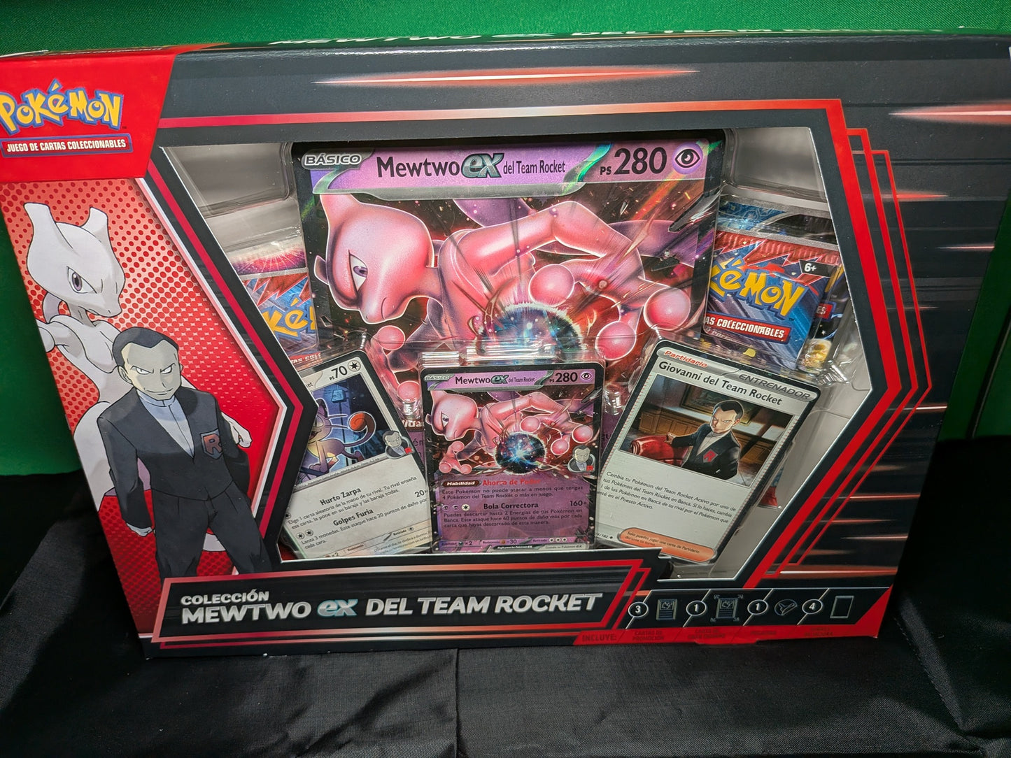Caja Pokémon TCG Colección Mewtwo EX el Team Rocket - Castellano