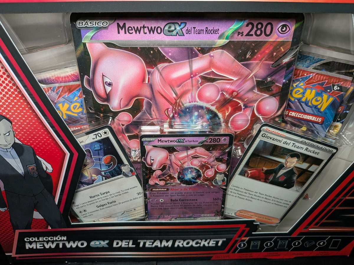 Caja Pokémon TCG Colección Mewtwo EX el Team Rocket - Castellano