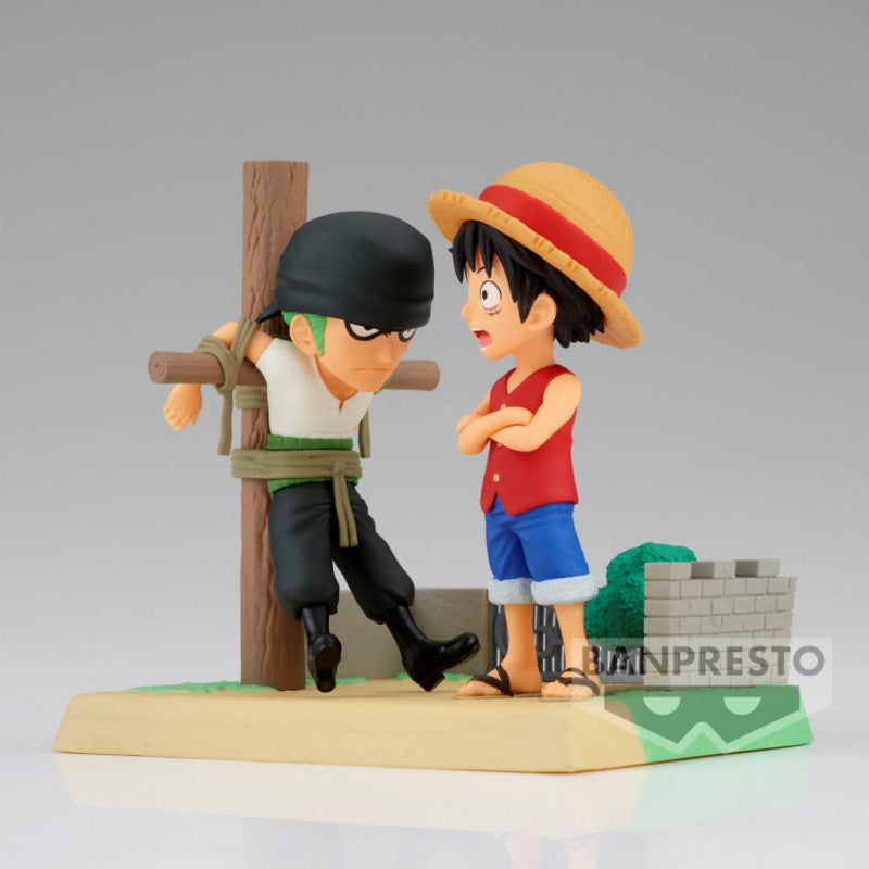 Figura One Piece World Collectible Log - Series Monkey D. Luffy y Roronoa Zoro 7CM