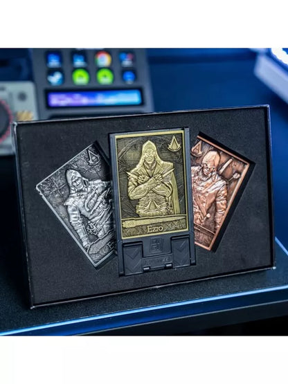 Digiplate Starter Pack - Soporte para móvil y 3 placas de metal con realidad aumentada de Assassin's Creed Exquisite Gaming