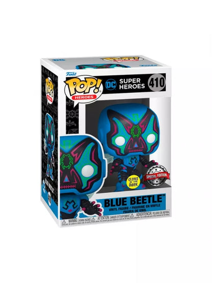 Funko POP! DC Comics - Super Heroes Blue Beetle 410 - Special Editon Glows in the Dark