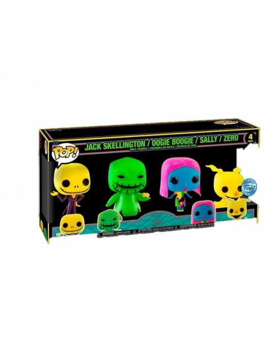 Funko POP! 4 Funkos - Jack Skellington, Oogie Boogie, Sally y Zeo - Pesadilla antes de navidad 4 Pak