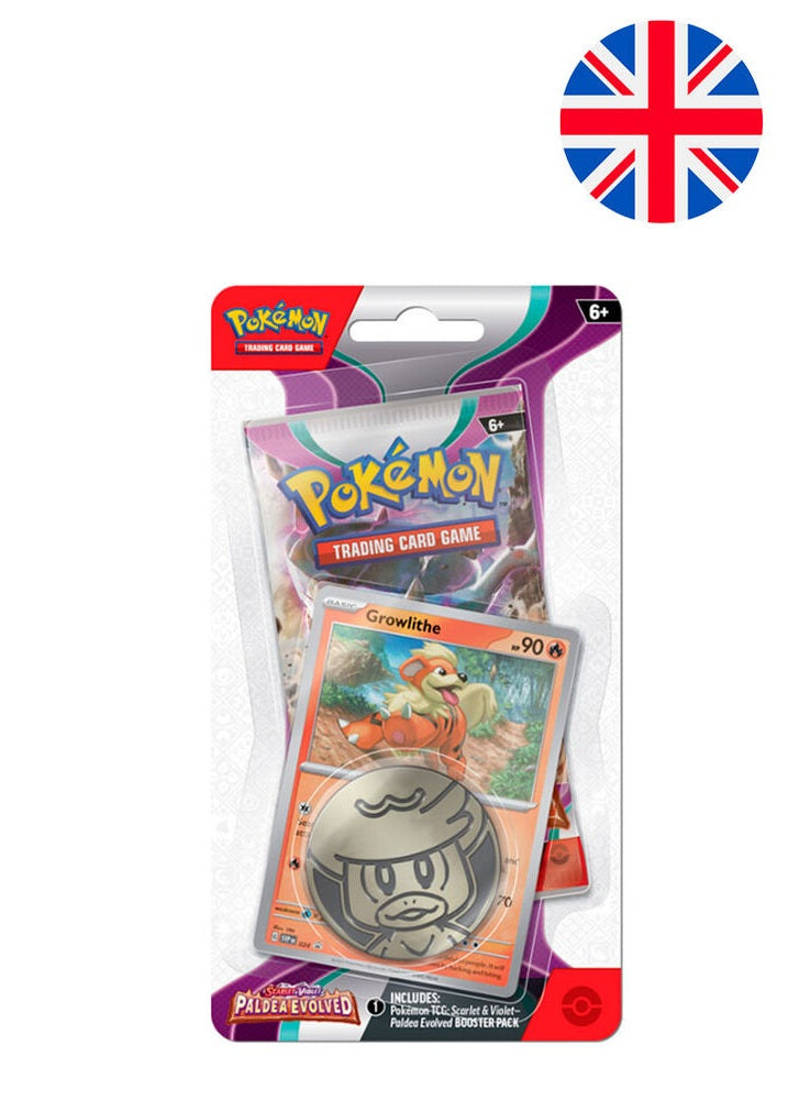 Pokemon Blister Paldea Evolved Versión Growlithe - Cartas en inglés