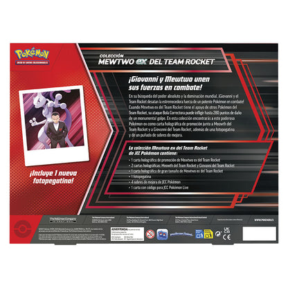 Caja Pokémon TCG Colección Mewtwo EX el Team Rocket - Castellano