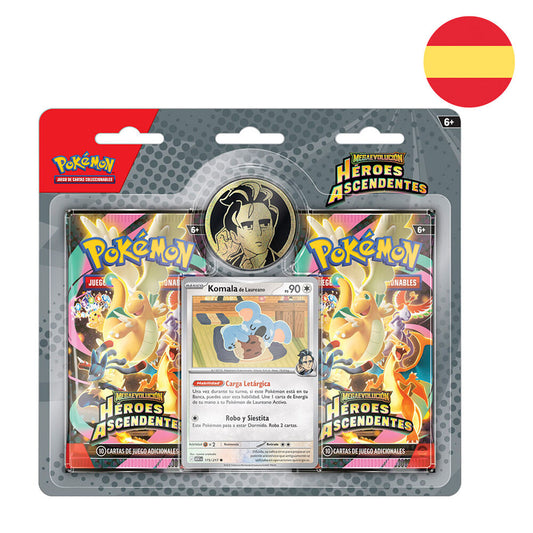 Blister cartas Pokémon Megaevolución Heroes Ascendentes - Castellano (Promo Komala)