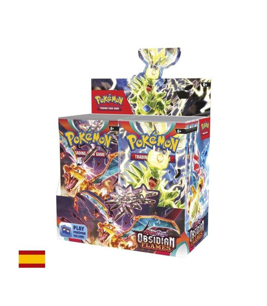 Caja 36 sobres Pokémon - Llamas Obsidianas en castellano